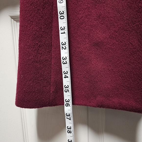 Gap Women's Wool Cranberry Red Trench Coat - Size Small - Picture 9 of 10